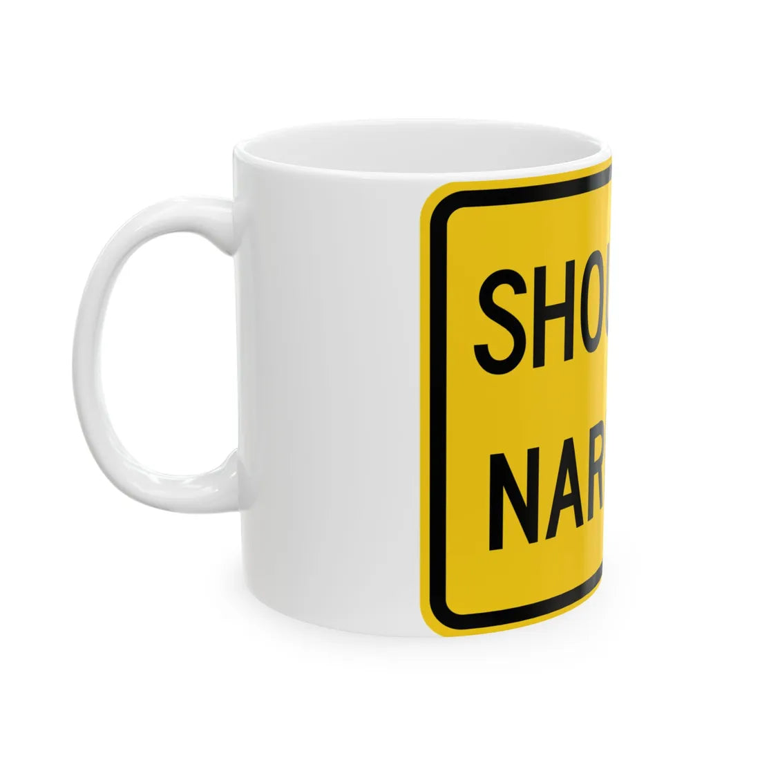 MUTCD-OH W11-H14P (Ohio) (Road Sign) White Coffee Mug - Go Mug Yourself