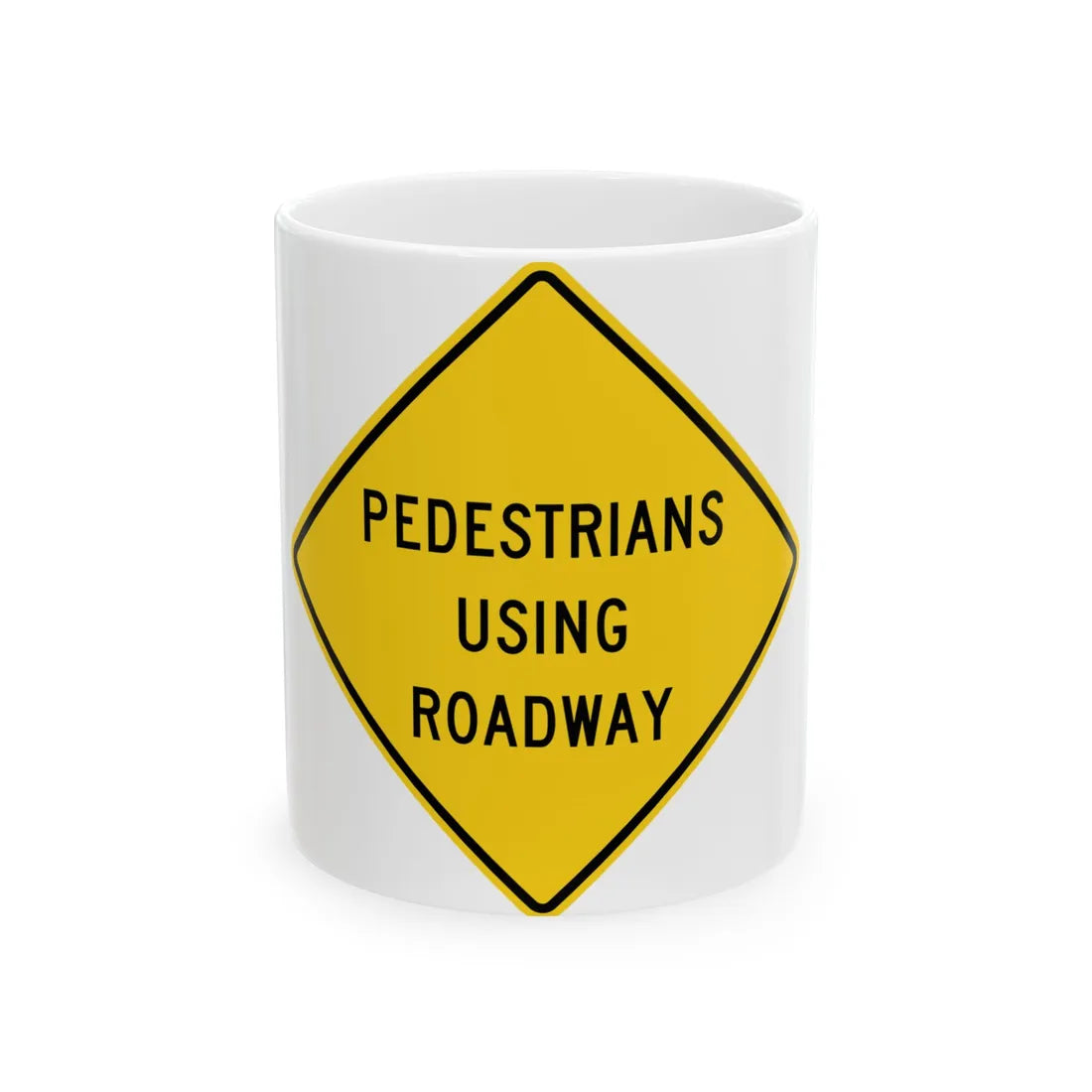MUTCD-OH W11-H2a (Ohio) (Road Sign) White Coffee Mug 11oz - Go Mug Yourself