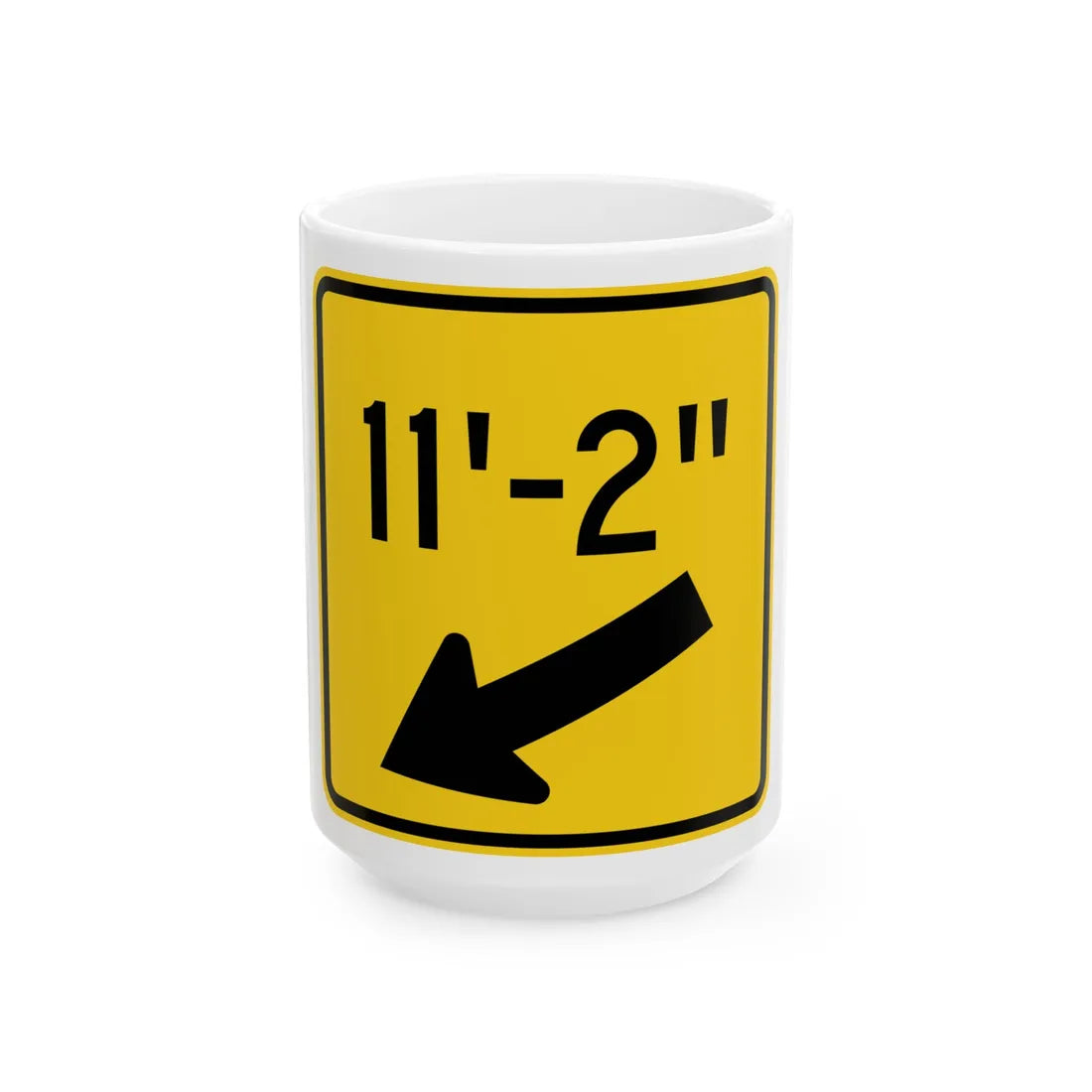 MUTCD-OH W12-H3L (Ohio) (Road Sign) White Coffee Mug 15oz - Go Mug Yourself