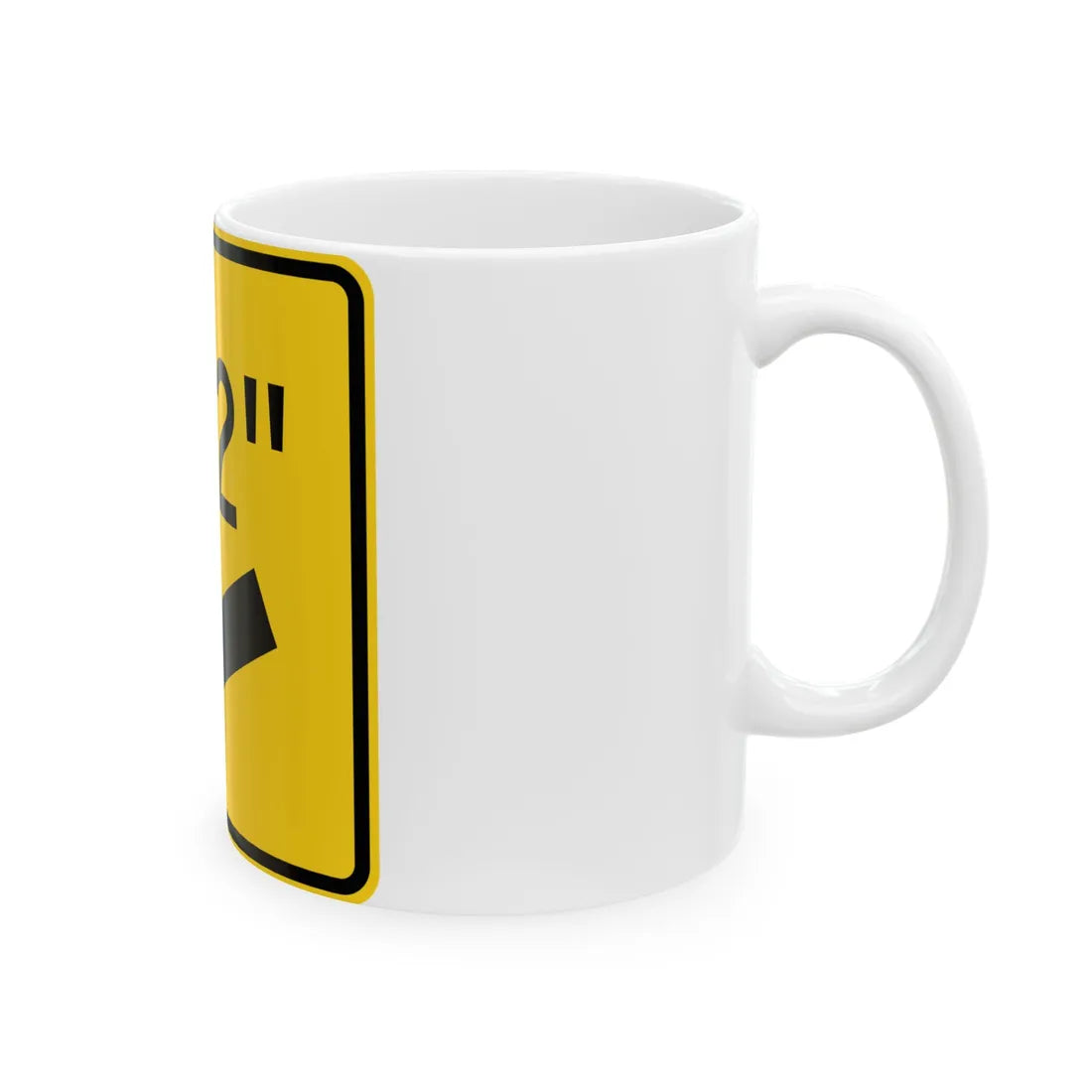 MUTCD-OH W12-H3L (Ohio) (Road Sign) White Coffee Mug - Go Mug Yourself