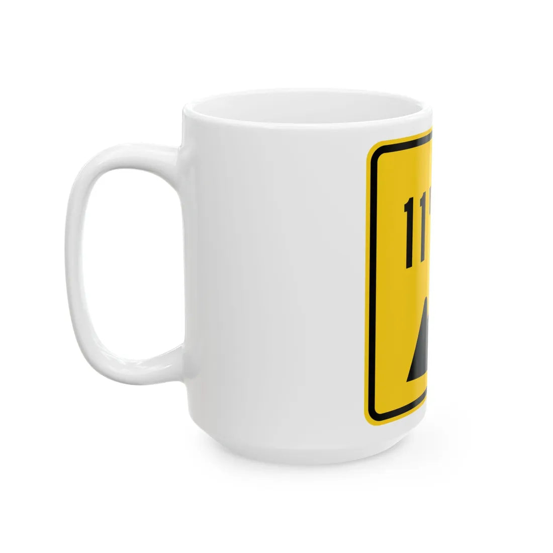 MUTCD-OH W12-H3L (Ohio) (Road Sign) White Coffee Mug - Go Mug Yourself