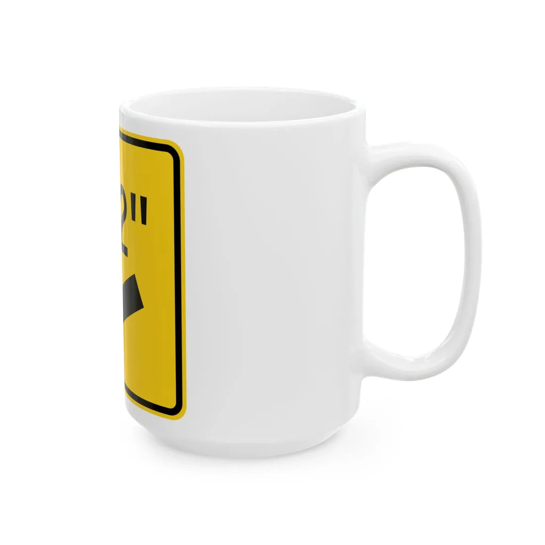 MUTCD-OH W12-H3L (Ohio) (Road Sign) White Coffee Mug - Go Mug Yourself