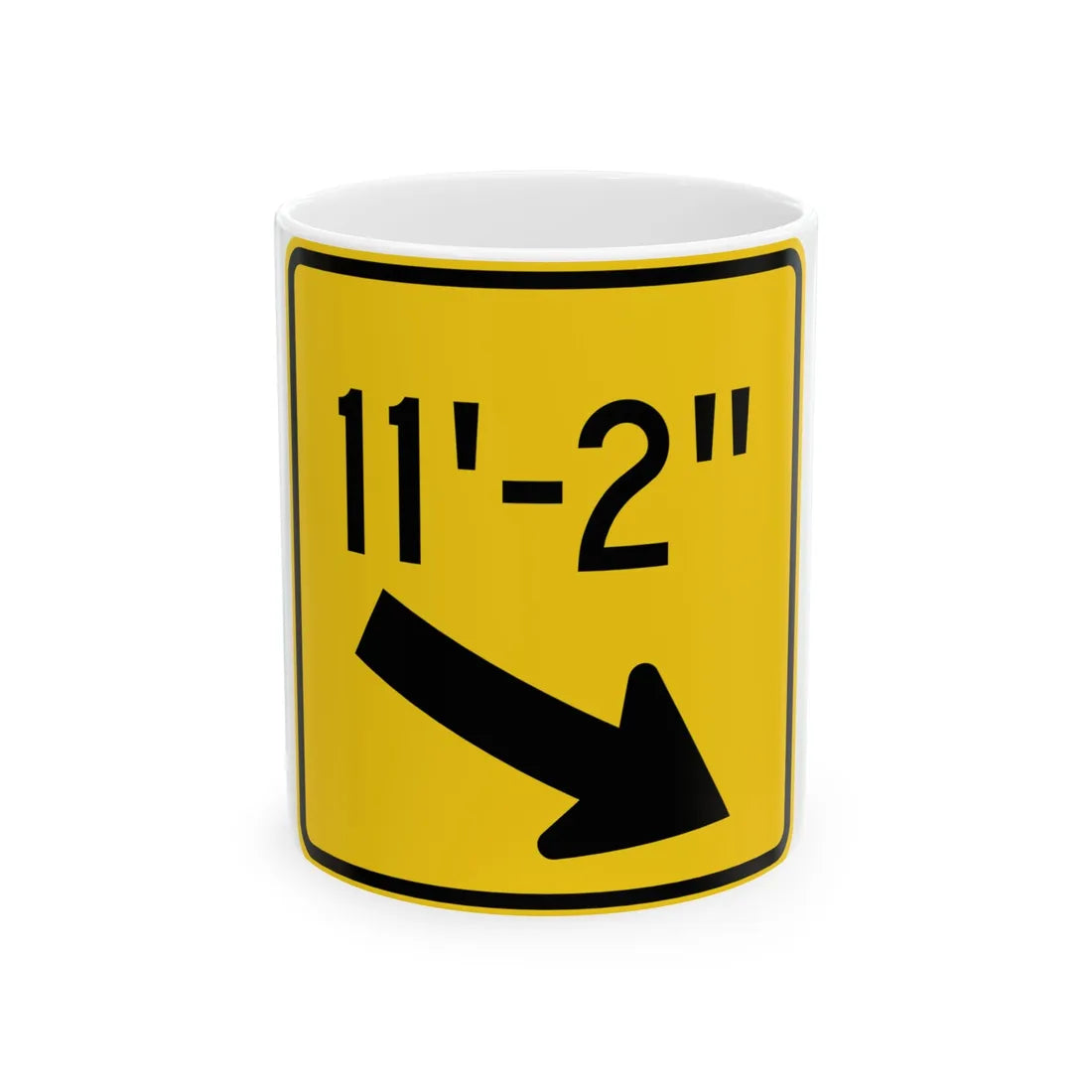 MUTCD-OH W12-H3R (Ohio) (Road Sign) White Coffee Mug 11oz - Go Mug Yourself