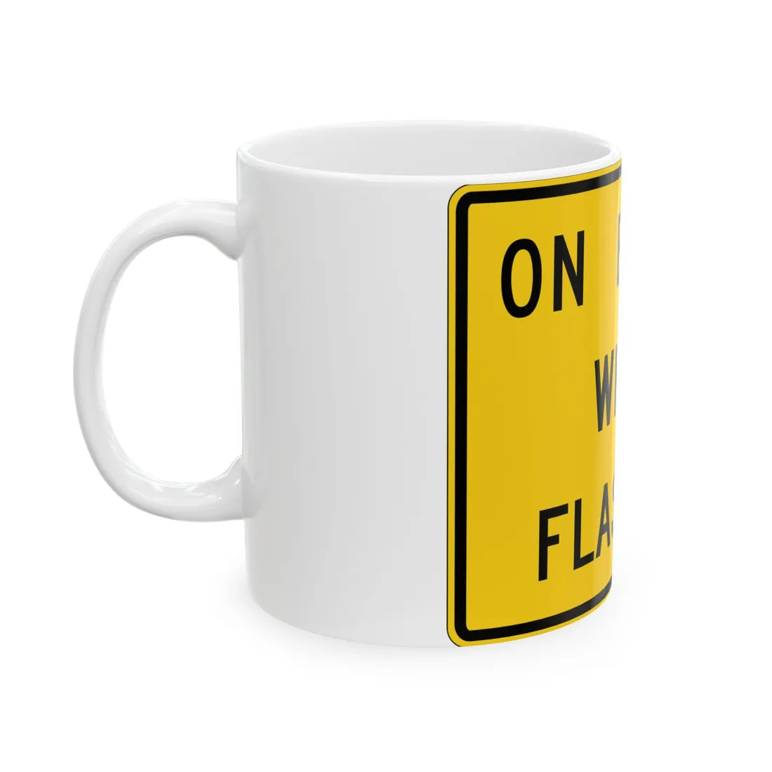 MUTCD-OH W16-H13aP (Ohio) (Road Sign) White Coffee Mug - Go Mug Yourself