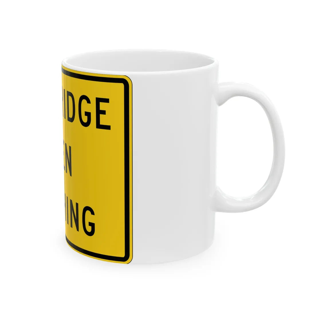 MUTCD-OH W16-H13aP (Ohio) (Road Sign) White Coffee Mug - Go Mug Yourself