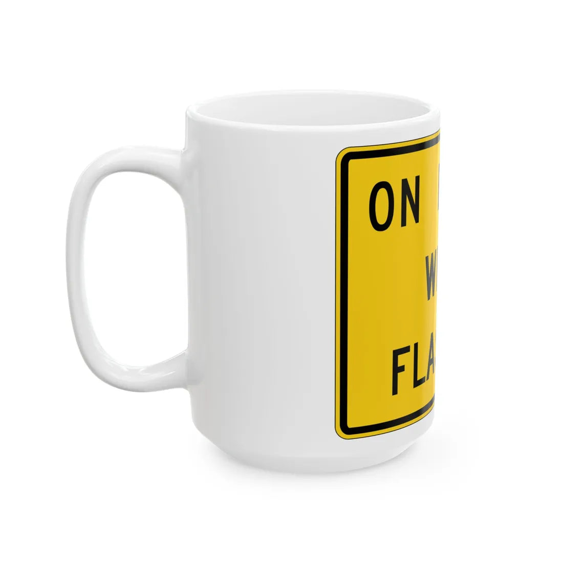 MUTCD-OH W16-H13aP (Ohio) (Road Sign) White Coffee Mug - Go Mug Yourself