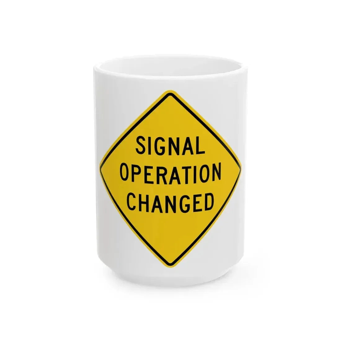 MUTCD-OH W23-H2a (Ohio) (Road Sign) White Coffee Mug 15oz - Go Mug Yourself