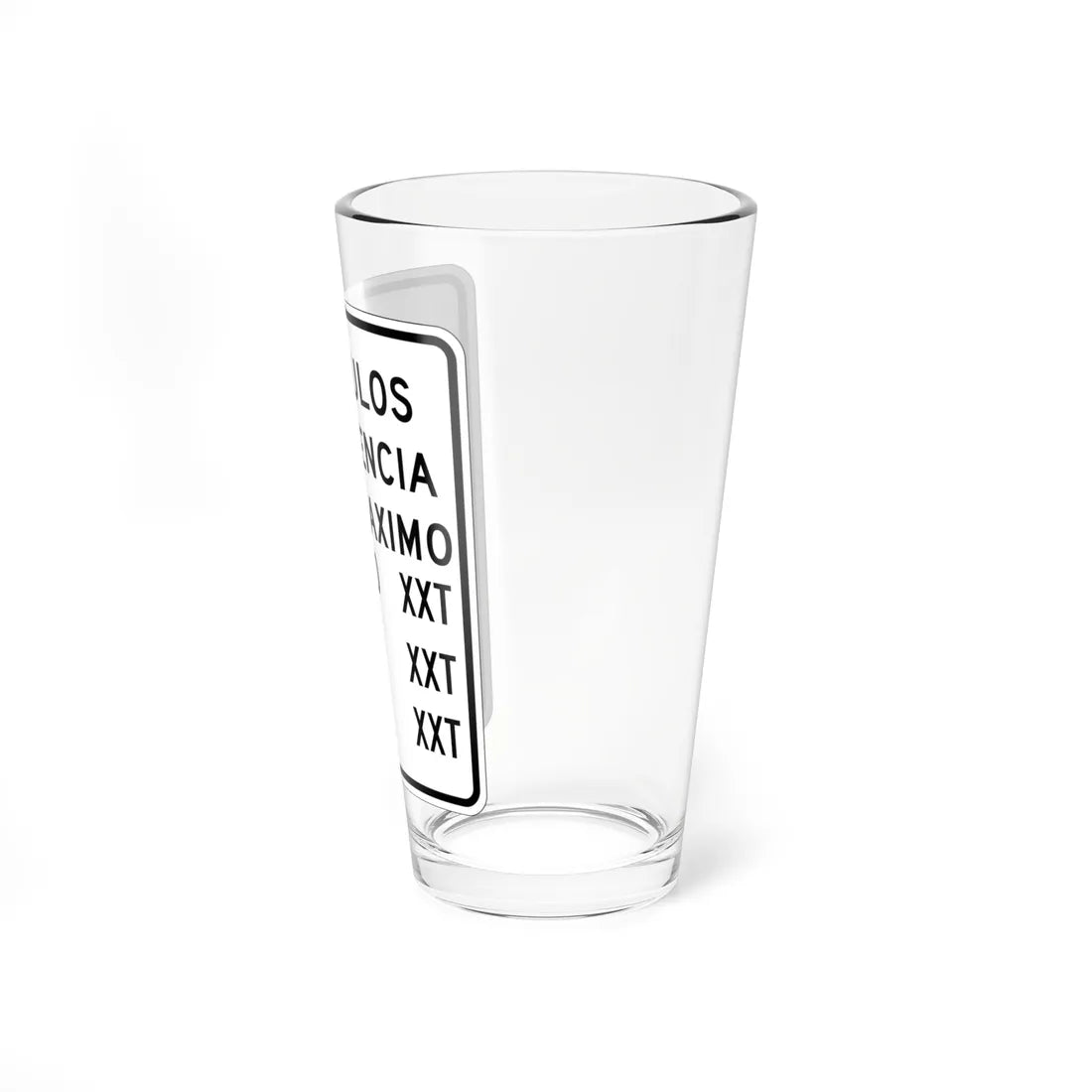 MUTCD-PR R12-7 open text (Puerto Rico) (Road Sign) Pint Glass 16oz - Go Mug Yourself