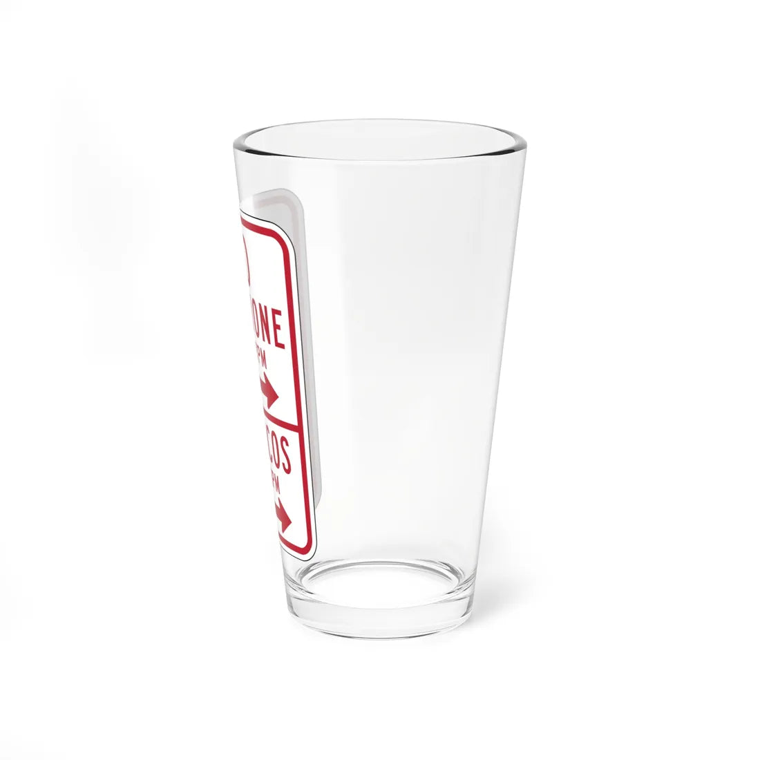 MUTCD-PR R7-13 open text (Puerto Rico) (Road Sign) Pint Glass 16oz - Go Mug Yourself
