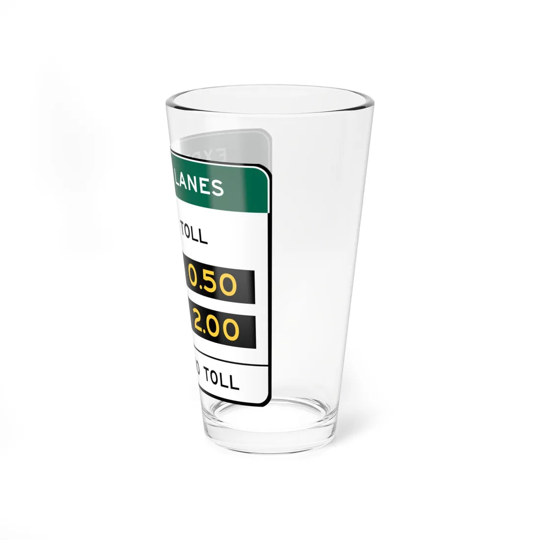 MUTCD R3-48a California (California) (Road Sign) Pint Glass 16oz - Go Mug Yourself