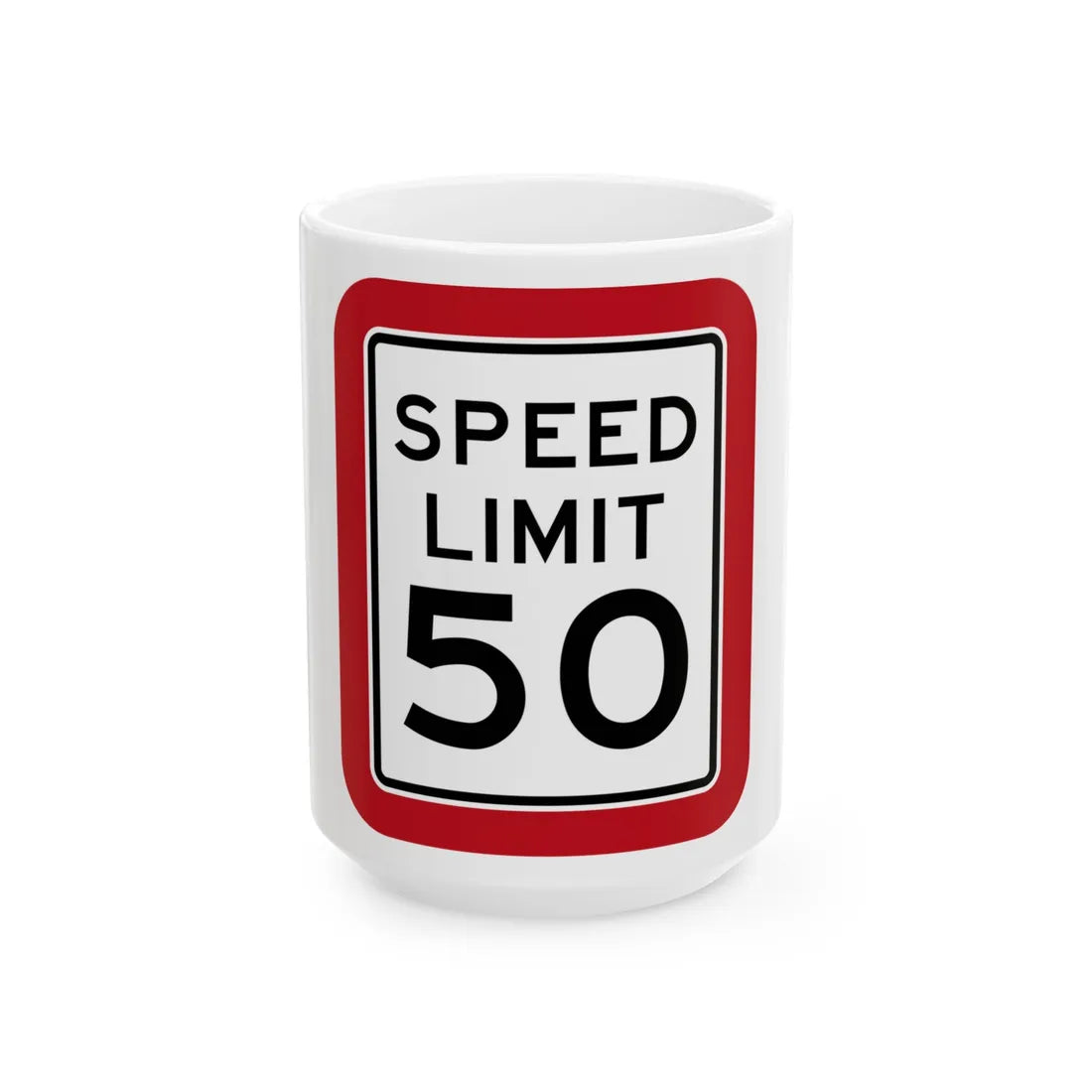 MUTCD-TX R2-1T (Texas) (Road Sign) White Coffee Mug 15oz - Go Mug Yourself