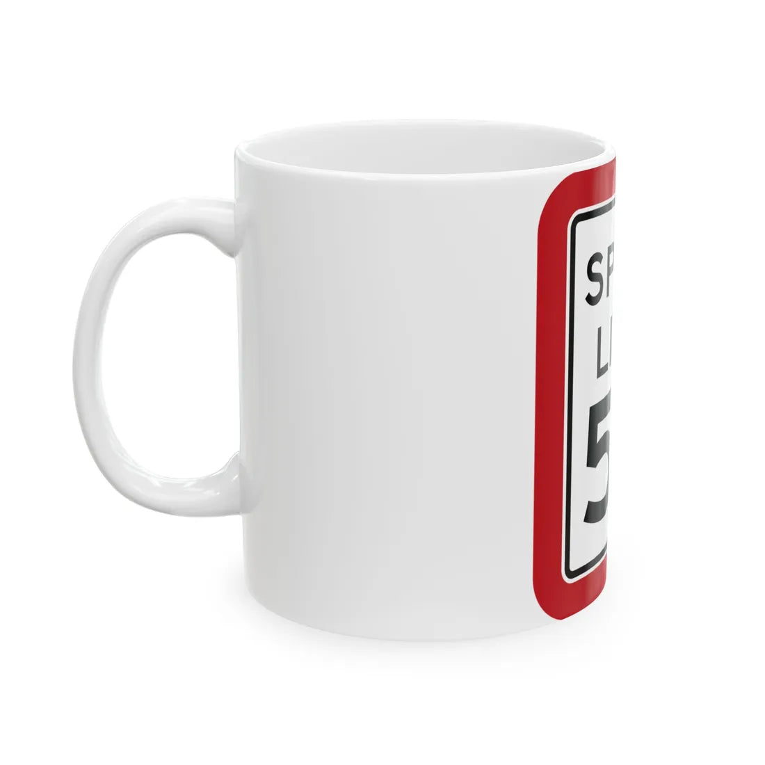 MUTCD-TX R2-1T (Texas) (Road Sign) White Coffee Mug - Go Mug Yourself