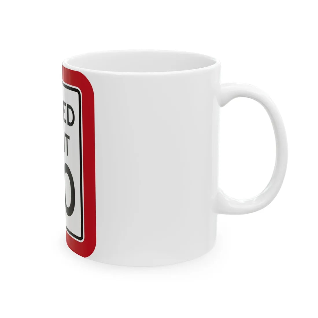 MUTCD-TX R2-1T (Texas) (Road Sign) White Coffee Mug - Go Mug Yourself