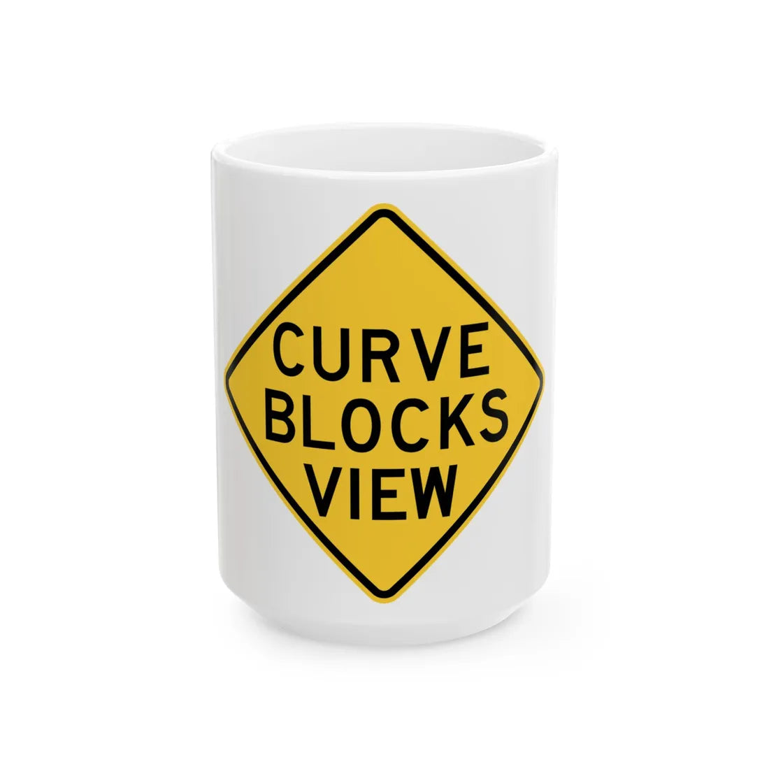 MUTCD-TX W1-11T (Texas) (Road Sign) White Coffee Mug 15oz - Go Mug Yourself