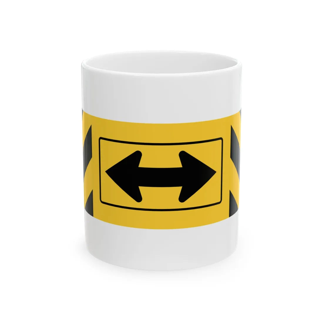 MUTCD-TX W1-7T (Texas) (Road Sign) White Coffee Mug 11oz - Go Mug Yourself