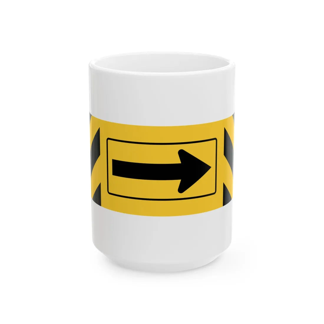 MUTCD-TX W1-9T-R (Texas) (Road Sign) White Coffee Mug 15oz - Go Mug Yourself