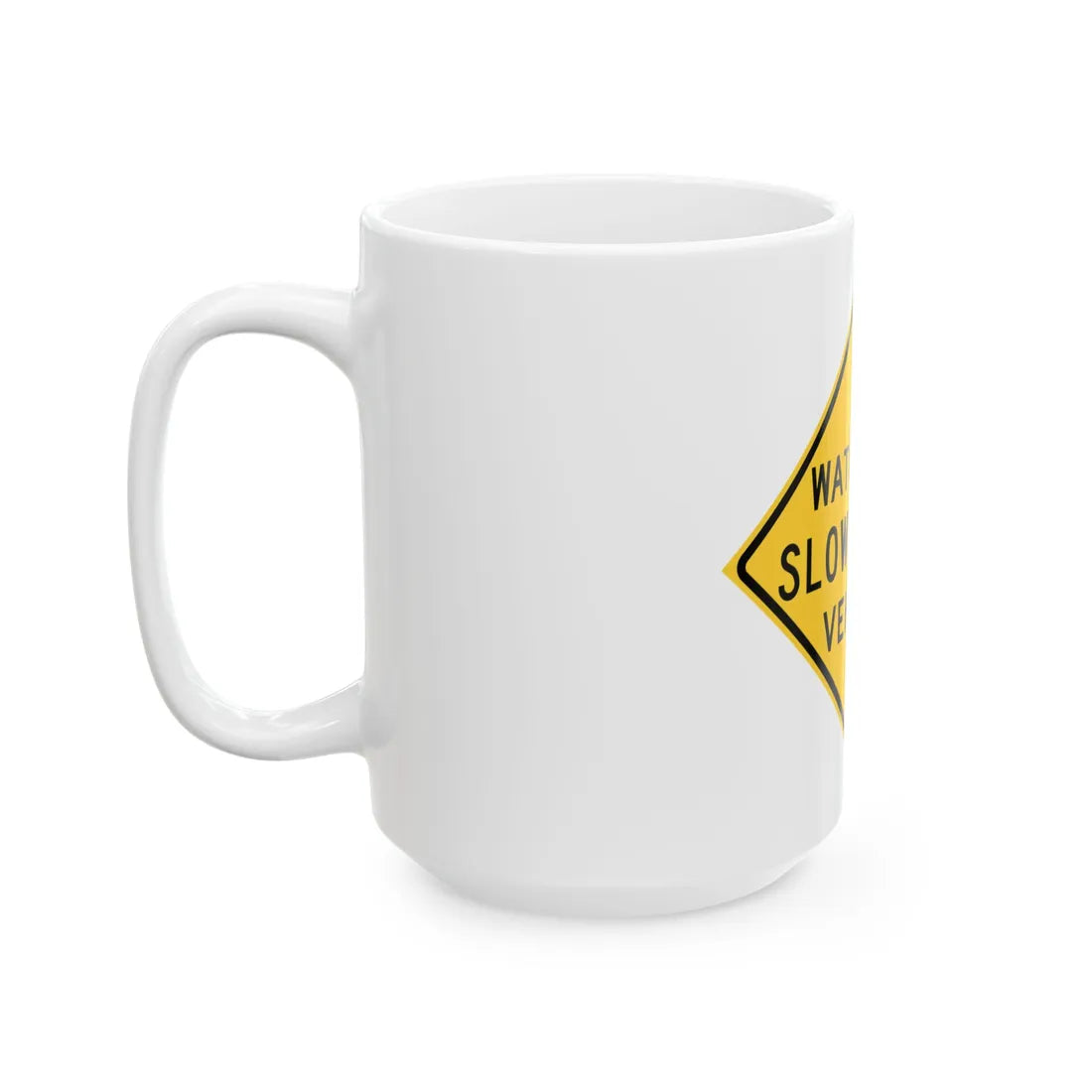 MUTCD-TX W11-15cT (Texas) (Road Sign) White Coffee Mug - Go Mug Yourself