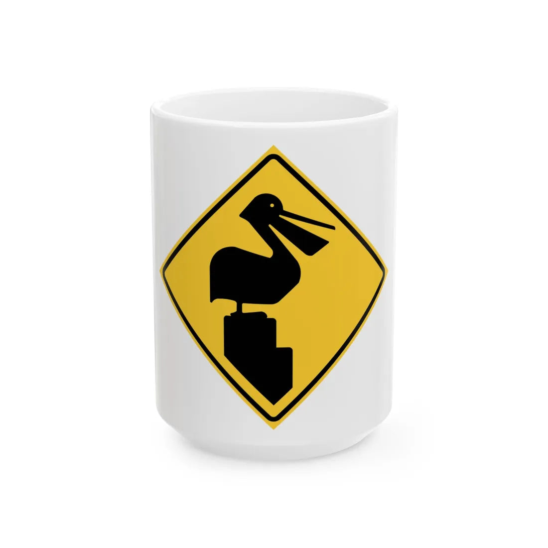 MUTCD-TX W11-26T (Texas) (Road Sign) White Coffee Mug 15oz - Go Mug Yourself