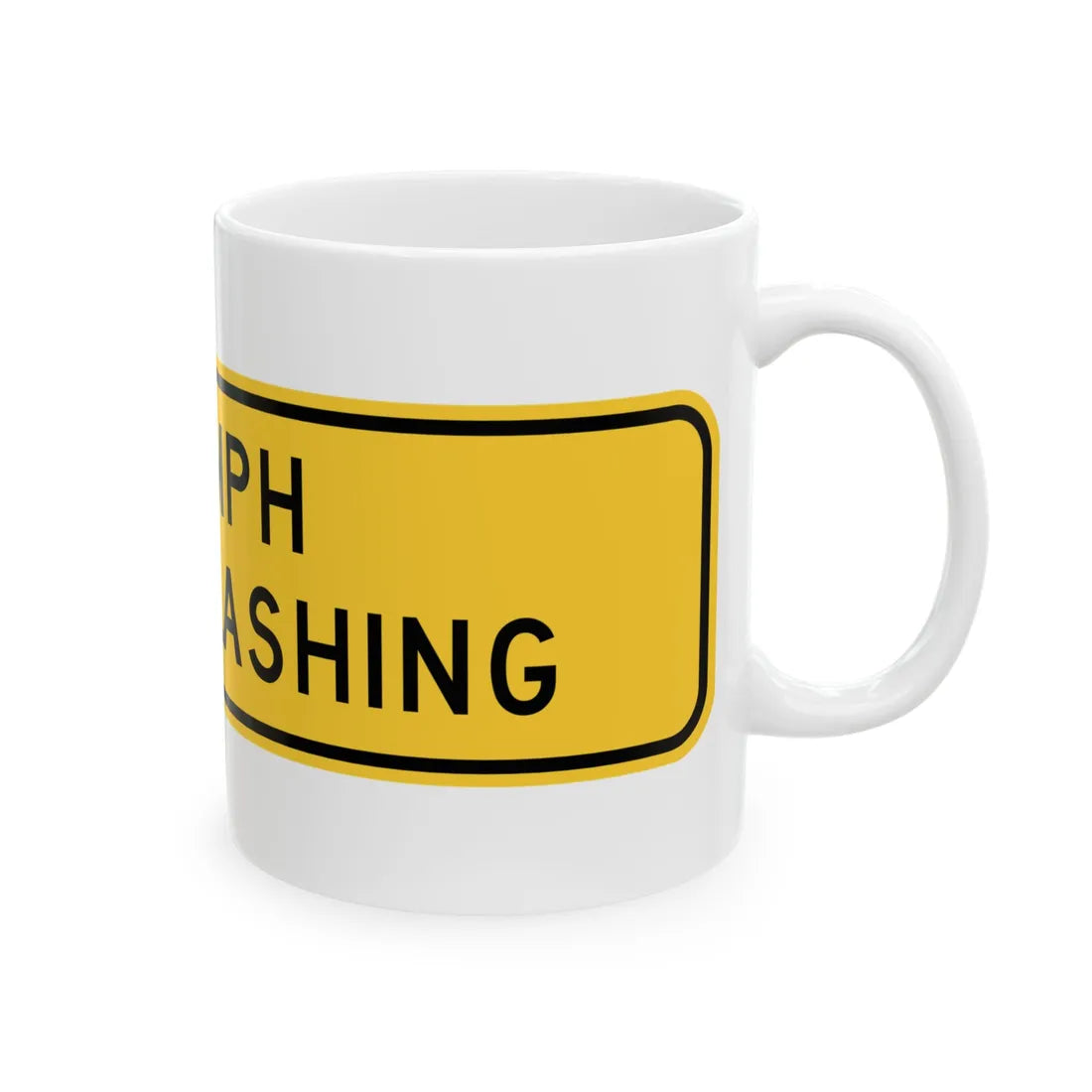 MUTCD-TX W13-8T (Texas) (Road Sign) White Coffee Mug - Go Mug Yourself