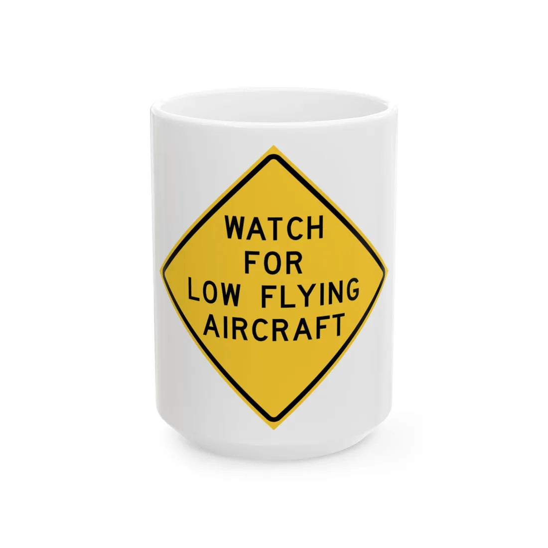 MUTCD-TX W17-10T (Texas) (Road Sign) White Coffee Mug 15oz - Go Mug Yourself