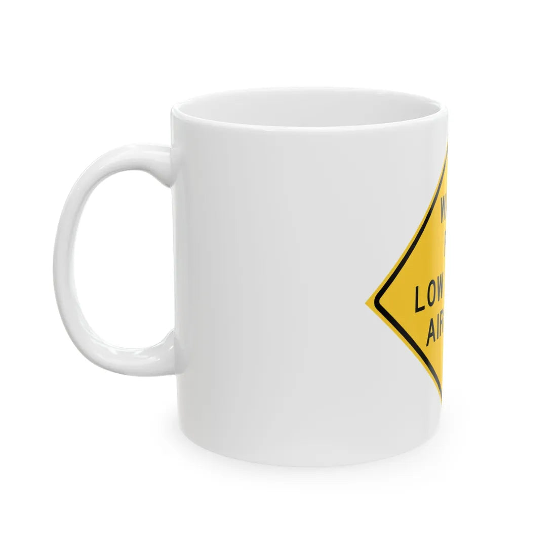 MUTCD-TX W17-10T (Texas) (Road Sign) White Coffee Mug - Go Mug Yourself