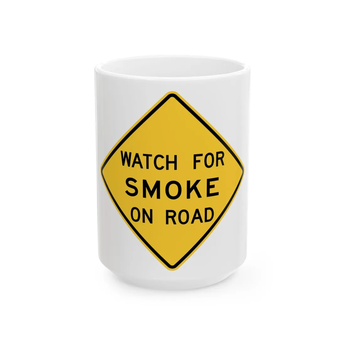 MUTCD-TX W17-14T (Texas) (Road Sign) White Coffee Mug 15oz - Go Mug Yourself