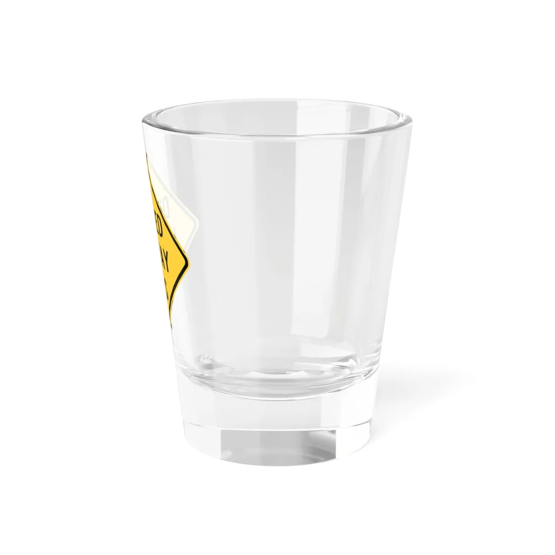 MUTCD-TX W6-2aT (Texas) (Road Sign) Shot Glass 1.5oz - Go Mug Yourself
