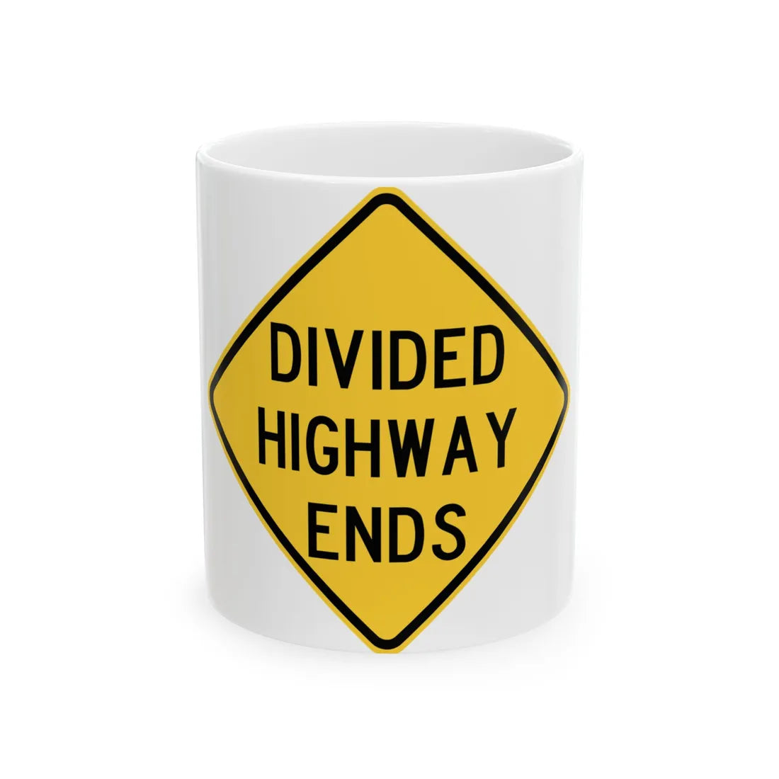 MUTCD-TX W6-2aT (Texas) (Road Sign) White Coffee Mug 11oz - Go Mug Yourself