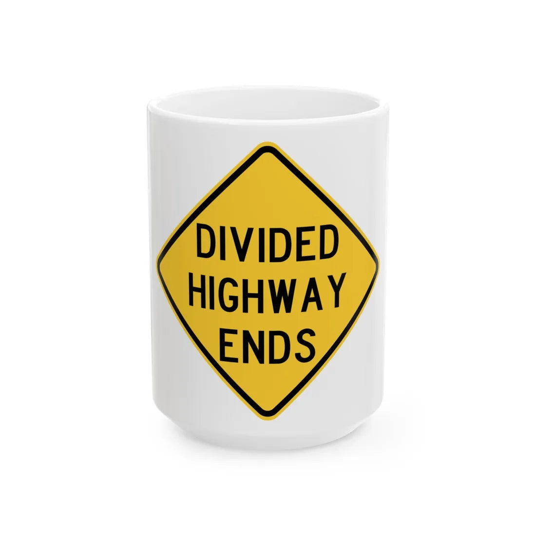 MUTCD-TX W6-2aT (Texas) (Road Sign) White Coffee Mug 15oz - Go Mug Yourself