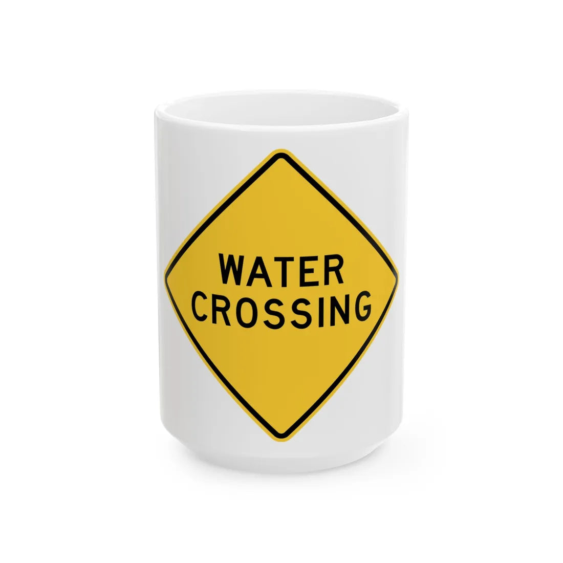 MUTCD-TX W8-18aT (Texas) (Road Sign) White Coffee Mug 15oz - Go Mug Yourself