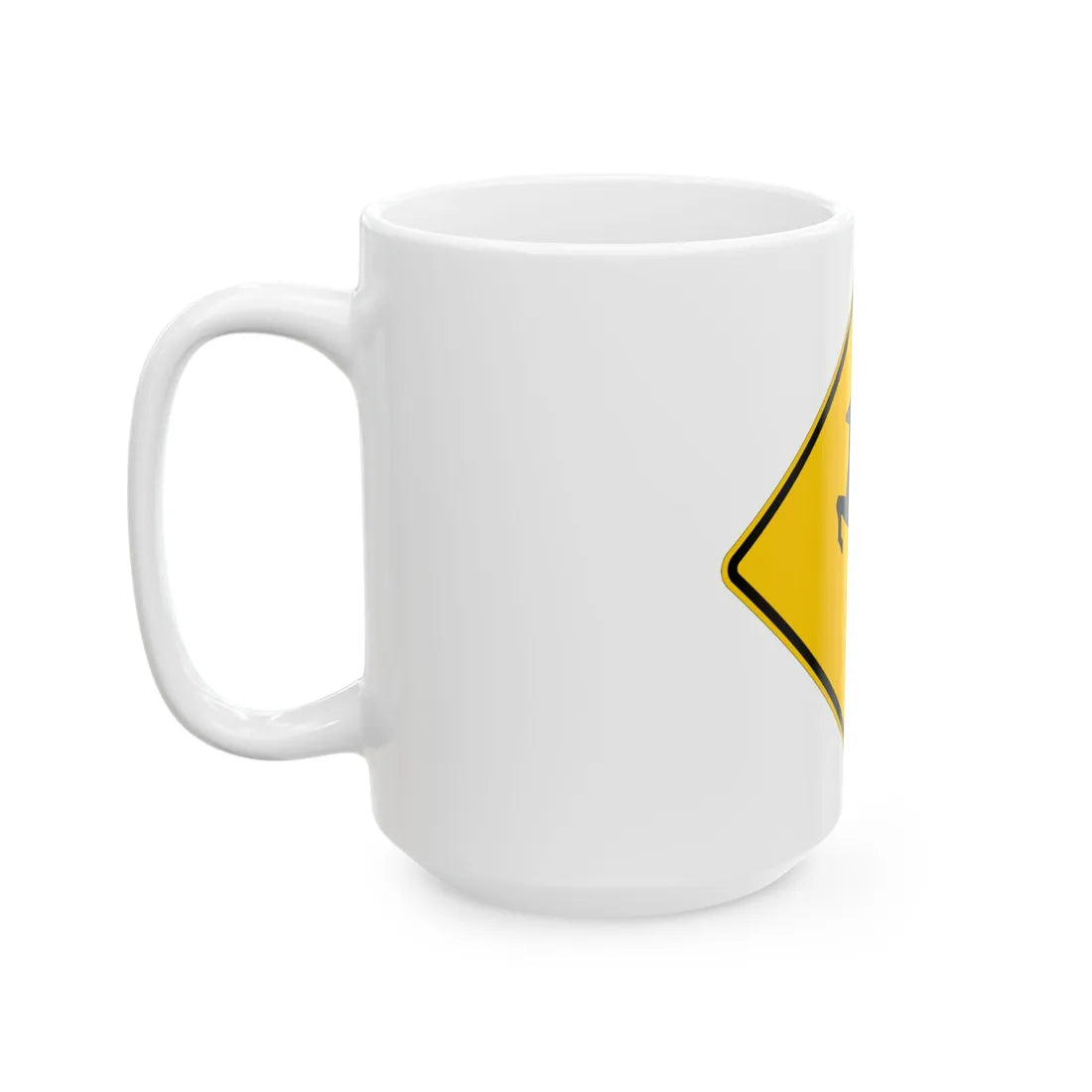 MUTCD-UT WS11-3a (Utah) (Road Sign) White Coffee Mug - Go Mug Yourself