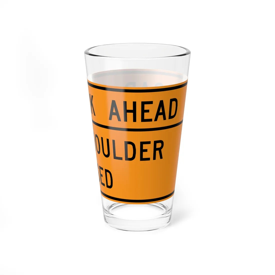 MUTCD-VA TW20-V1-R (Virginia) (Road Sign) Pint Glass 16oz - Go Mug Yourself