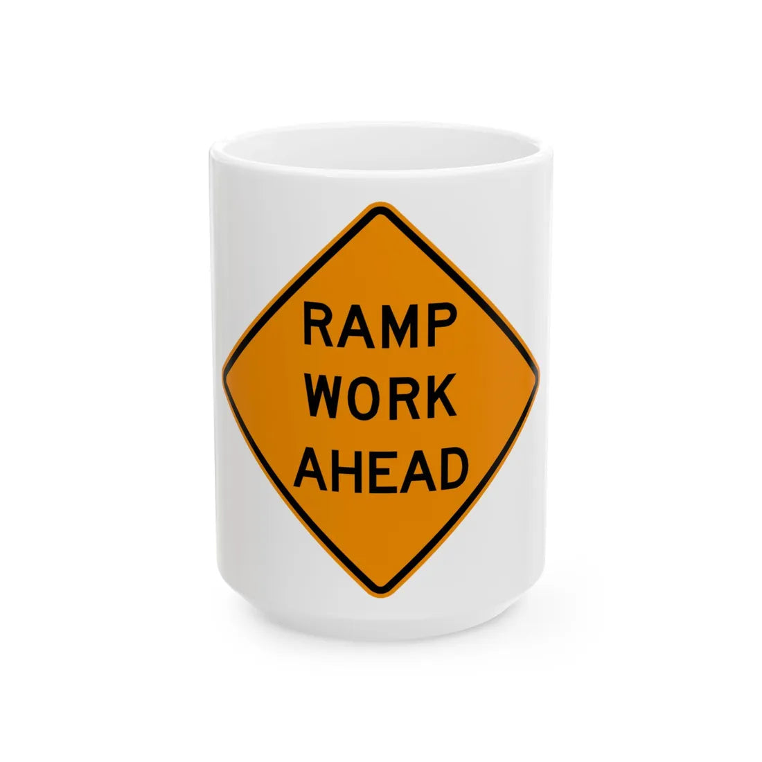 MUTCD-VA TW21-V16 (Virginia) (Road Sign) White Coffee Mug 15oz - Go Mug Yourself