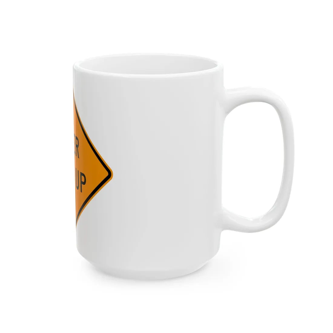 MUTCD-VA TW21-V7 (Virginia) (Road Sign) White Coffee Mug - Go Mug Yourself