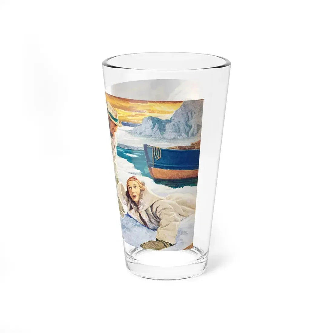 My Antarctic Honeymoon by Jennie Darlington, Woman's Own, 1957 (Magazine Illustration) Pint Glass 16oz - Go Mug Yourself
