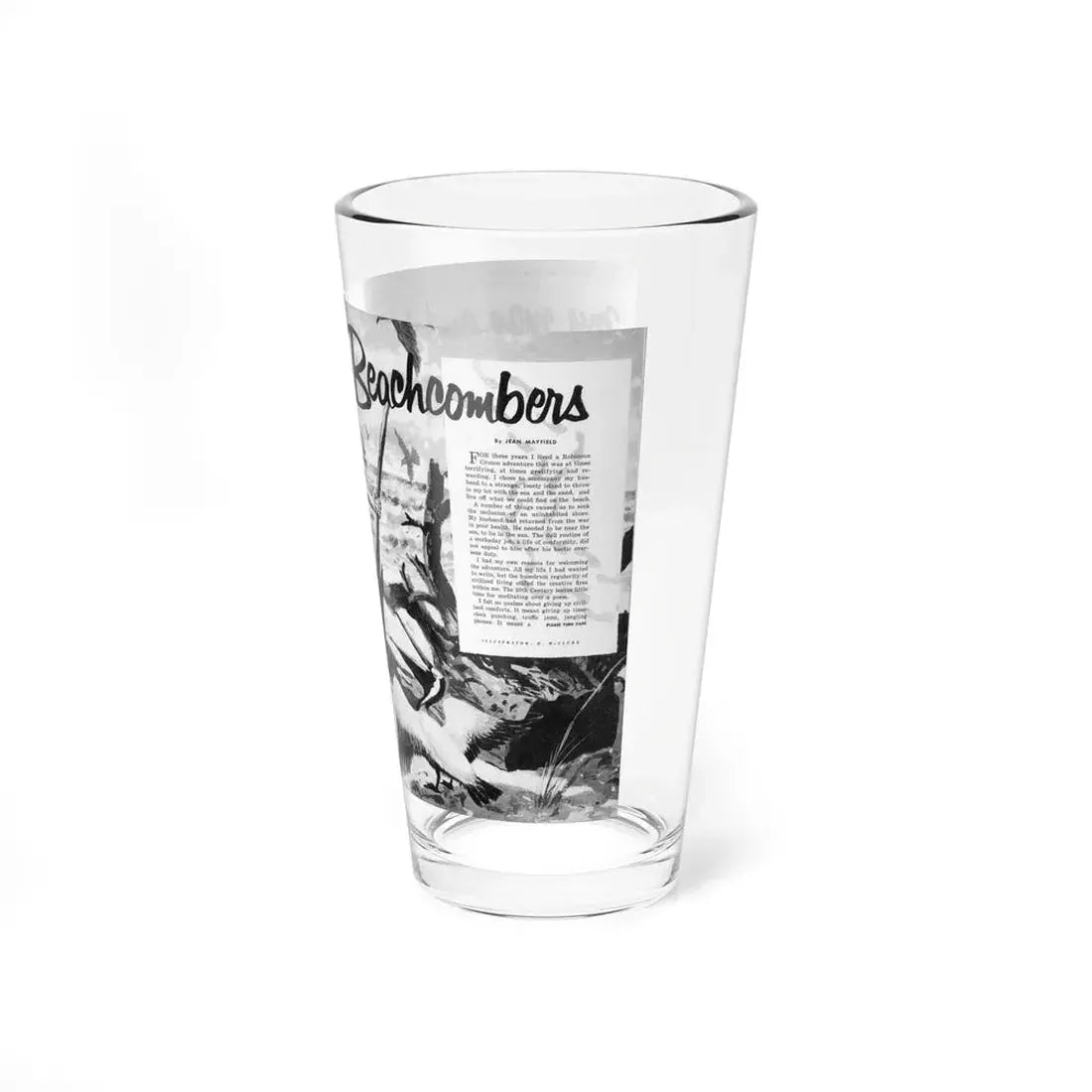 My Man and I became Beachcombers, True Woman's Adventures, May 1956 (Magazine Illustration) Pint Glass 16oz - Go Mug Yourself
