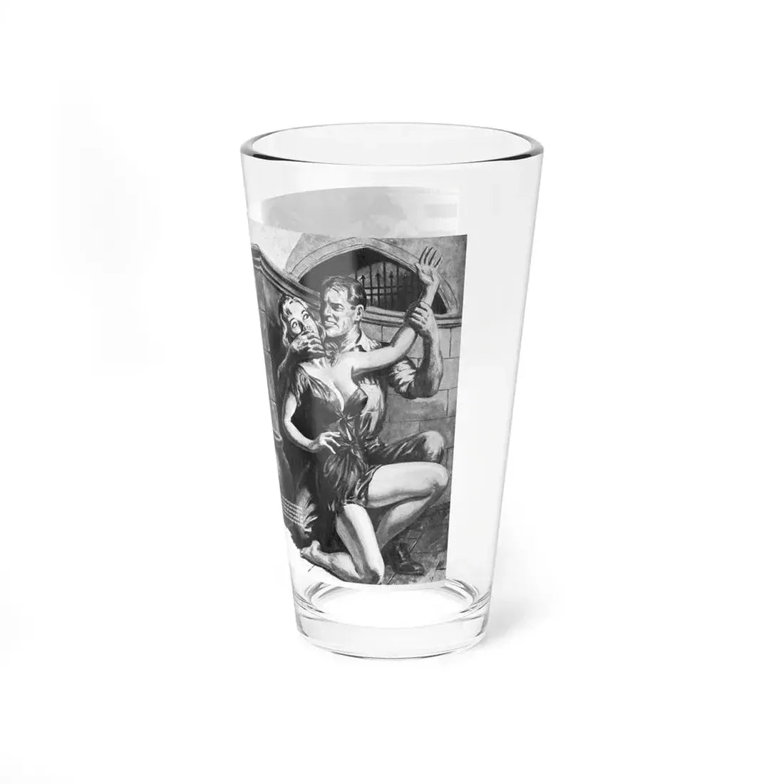 My Wild Escape From The Mafia's Orgy Island Paradise, Man's Story, December 1973 (Magazine Illustration) Pint Glass 16oz - Go Mug Yourself