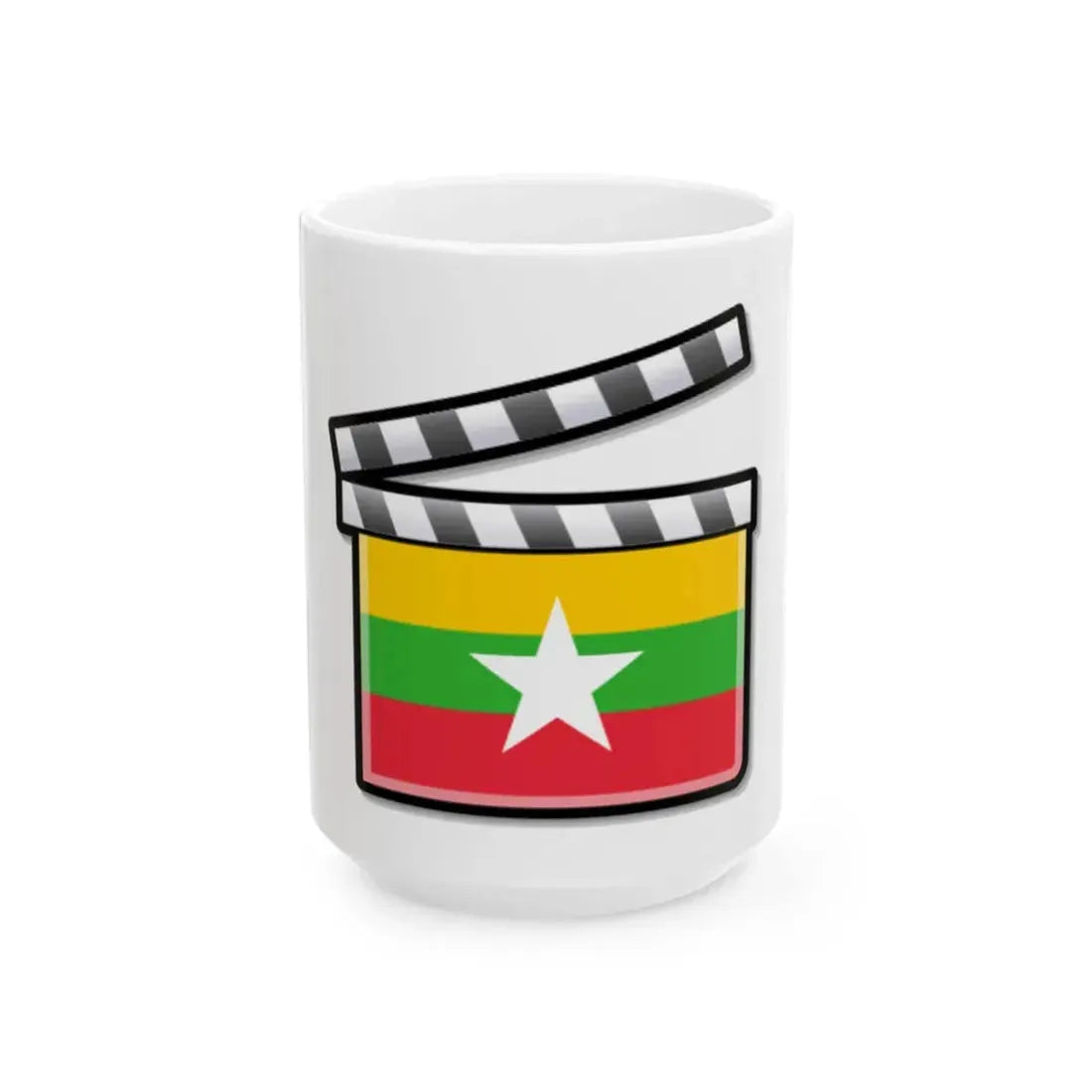 Myanmar film clapperboard (Myanmar) White Coffee Mug 15oz - Go Mug Yourself
