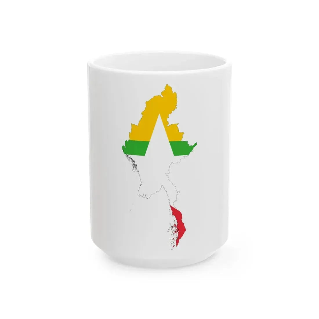 Myanmar-Flagmap (Myanmar) White Coffee Mug 15oz - Go Mug Yourself