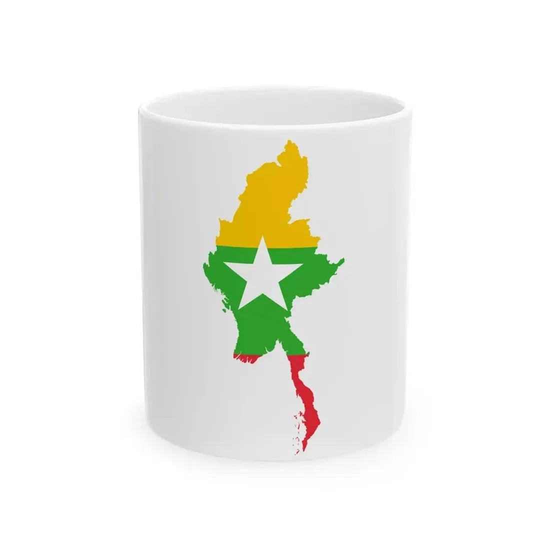 Myanmar Map Flag (Myanmar) White Coffee Mug 11oz - Go Mug Yourself