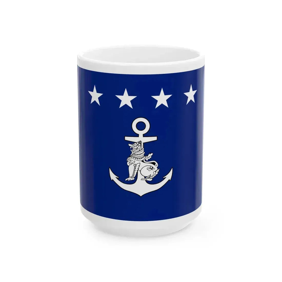 Myanmar Navy Admiral Flag (Myanmar) White Coffee Mug 15oz - Go Mug Yourself