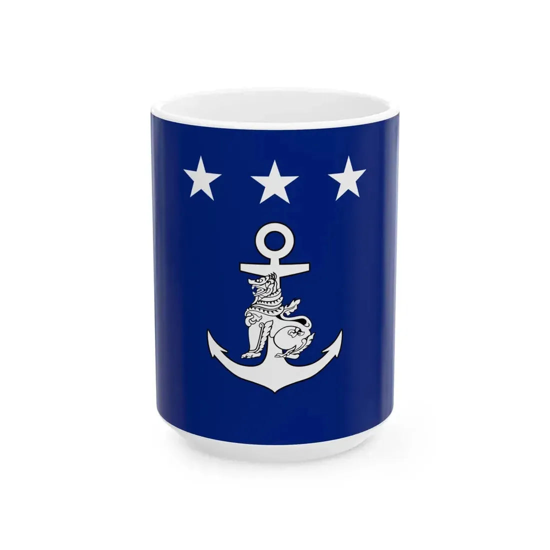 Myanmar Navy Vice-Admiral Flag (Myanmar) White Coffee Mug 15oz - Go Mug Yourself
