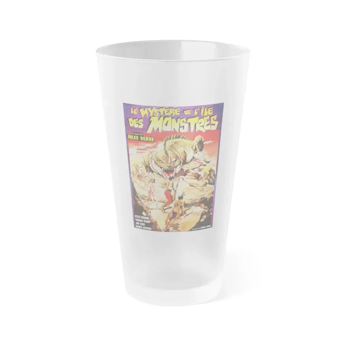 MYSTERY ON MONSTER ISLAND (FRENCH) 1981 Movie Poster - Frosted Pint Glass 16oz 16oz Frosted - Go Mug Yourself