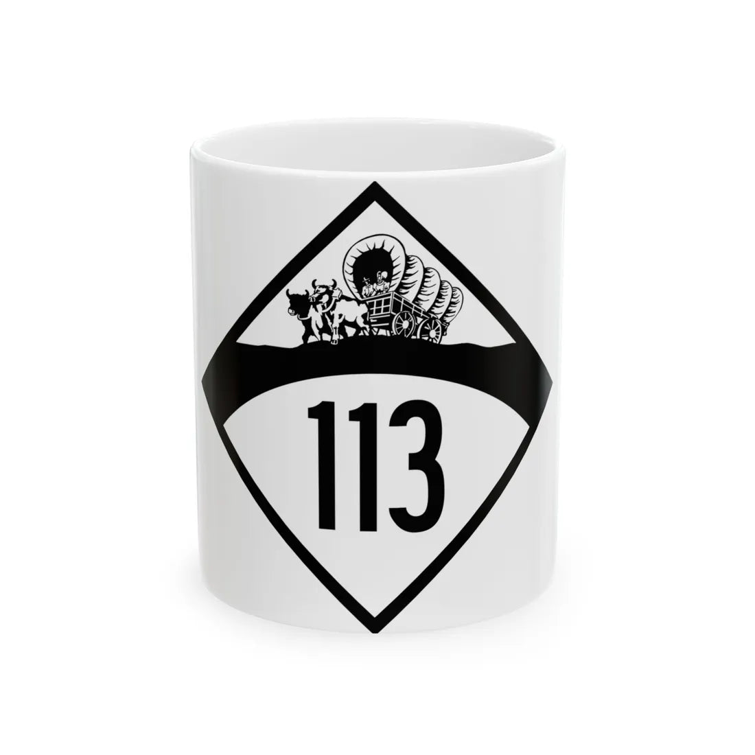 N-113 1950 (Nebraska) (Road Sign) White Coffee Mug 11oz - Go Mug Yourself