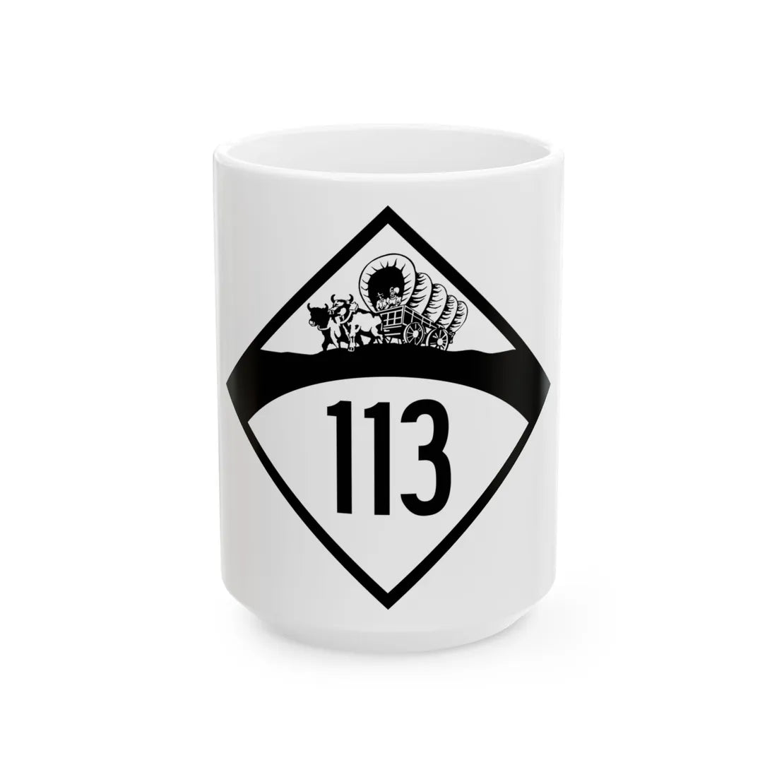 N-113 1950 (Nebraska) (Road Sign) White Coffee Mug 15oz - Go Mug Yourself
