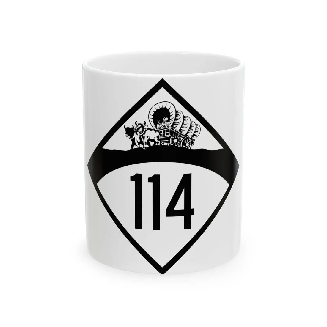 N-114 1950 (Nebraska) (Road Sign) White Coffee Mug 11oz - Go Mug Yourself