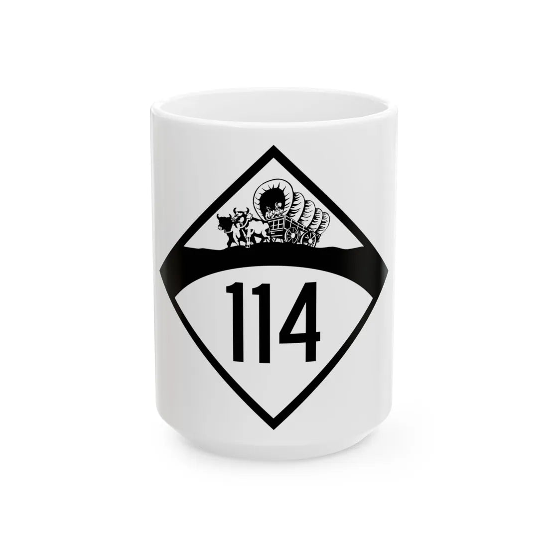 N-114 1950 (Nebraska) (Road Sign) White Coffee Mug 15oz - Go Mug Yourself