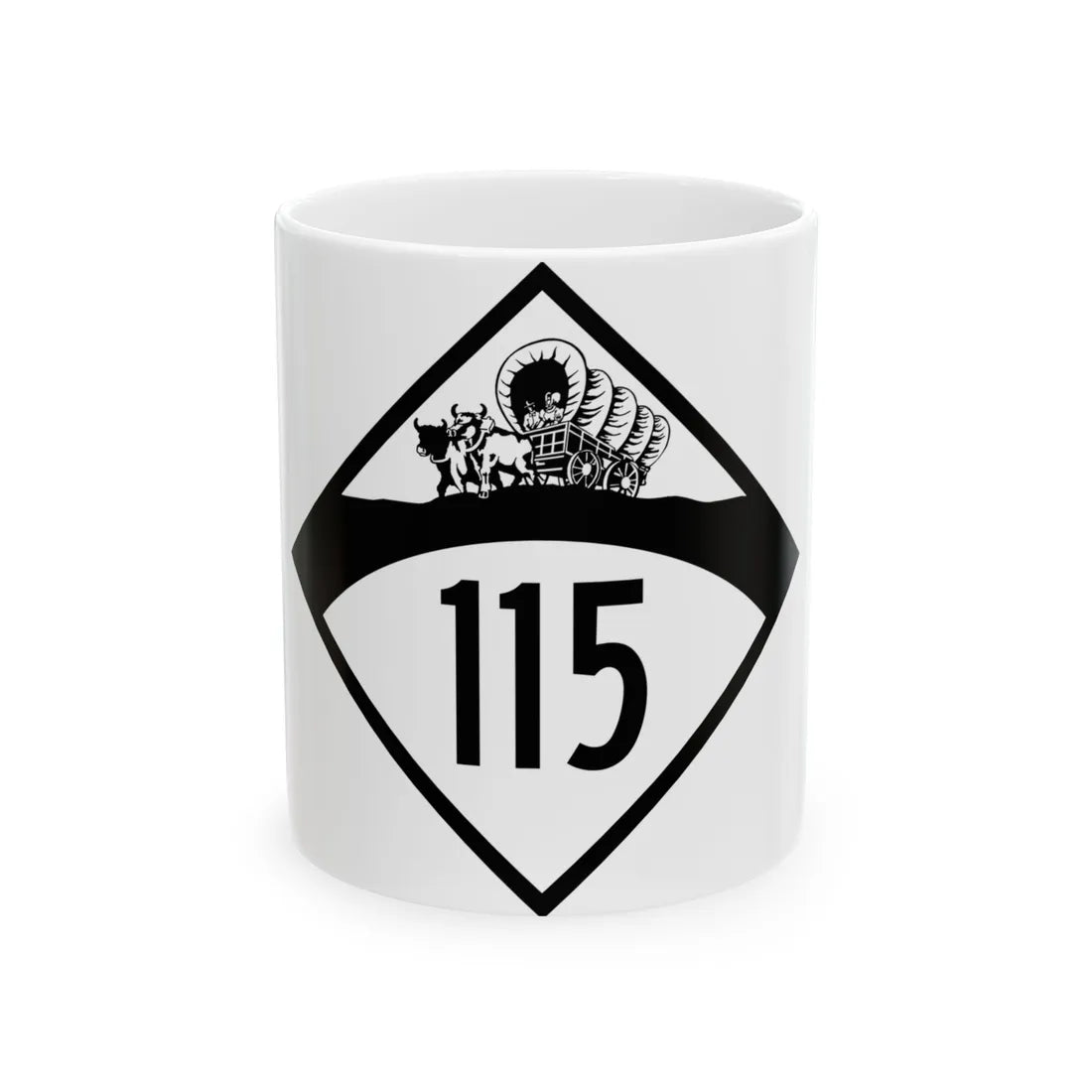 N-115 1950 (Nebraska) (Road Sign) White Coffee Mug 11oz - Go Mug Yourself