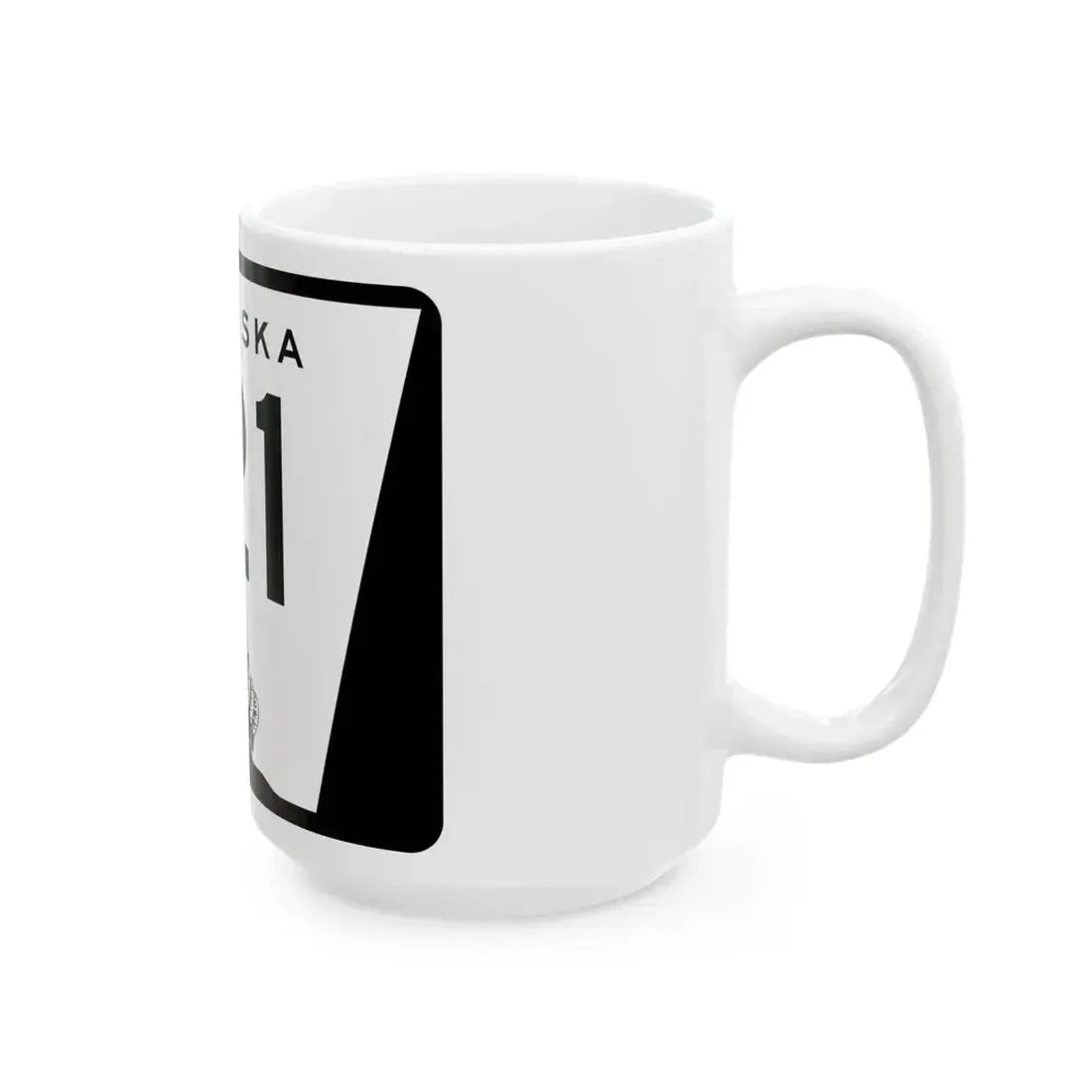 N-121 (Nebraska) (Road Sign) White Coffee Mug - Go Mug Yourself