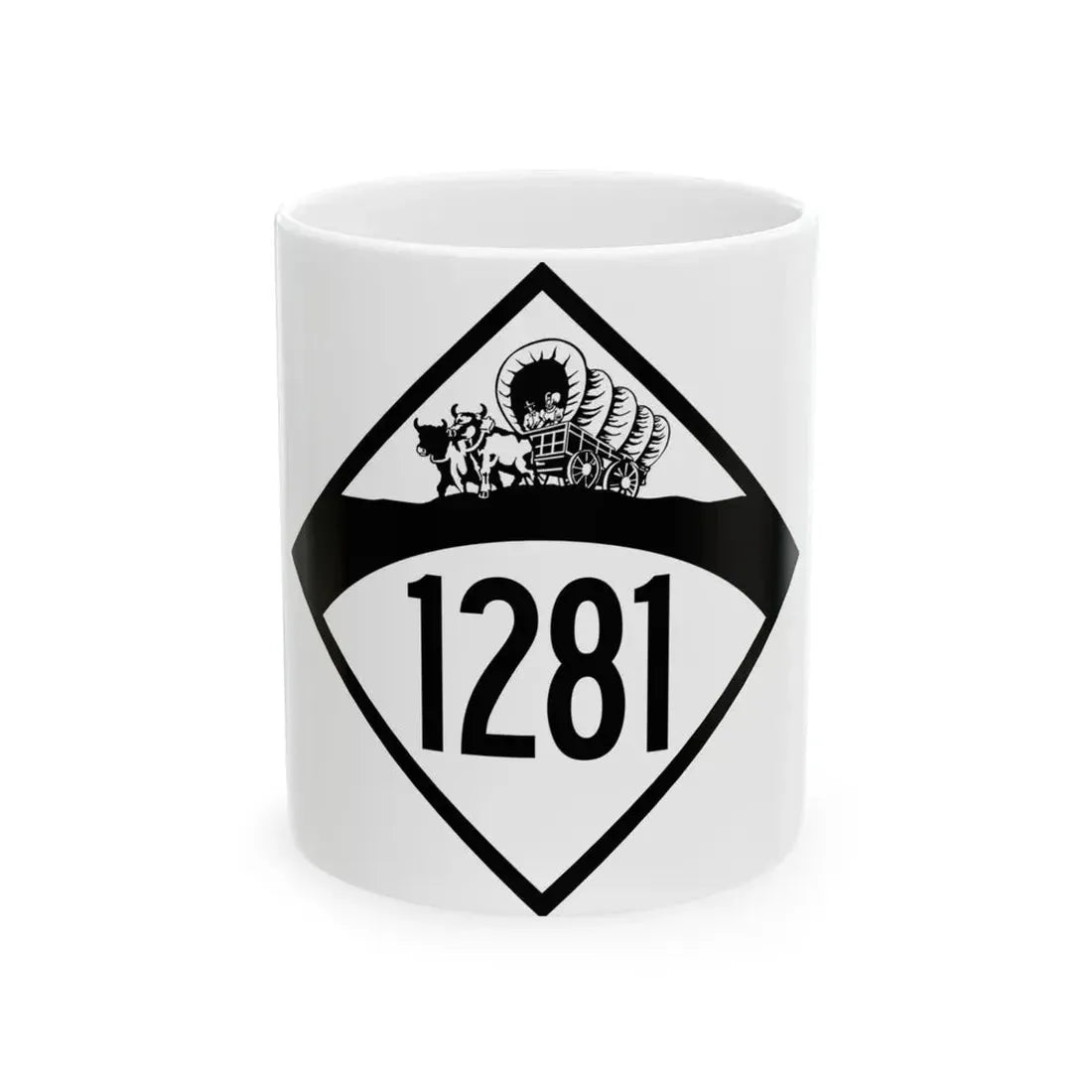 N-1281 1950 (Nebraska) (Road Sign) White Coffee Mug 11oz - Go Mug Yourself